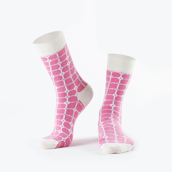 FASARDI Pink women's plaid socks