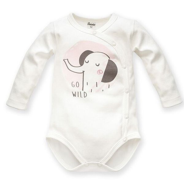 Pinokio Pinokio Kids's Wild Animals Buttoned Longsleeve Bodysuit