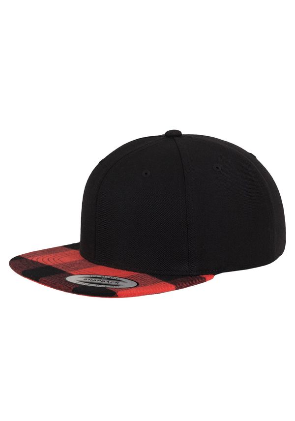 Flexfit Plaid Flanell Peak Snapback blk/red