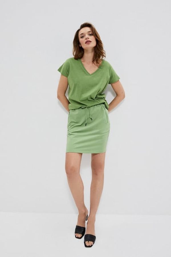 Moodo Plain skirt with pockets - green