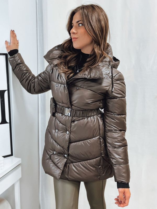 DStreet Płaszcz zimowy damski pikowany BLOOM mokka Dstreet