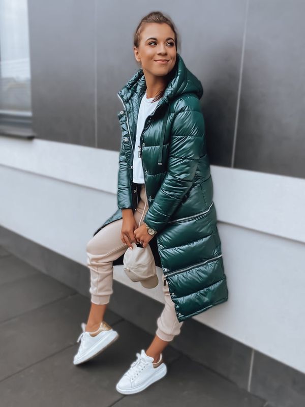 DStreet Płaszcz/kurtka damska zimowa GOLDEN PREMIUM ciemnozielona Dstreet