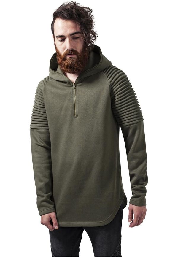 UC Men Pleated sleeves Terry Hoody olive