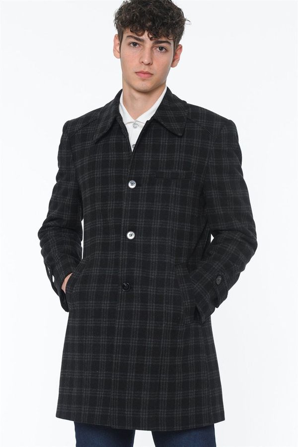 dewberry PLT7226 DEWBERRY BATTAL COAT-STRIPED ANTHRACITE