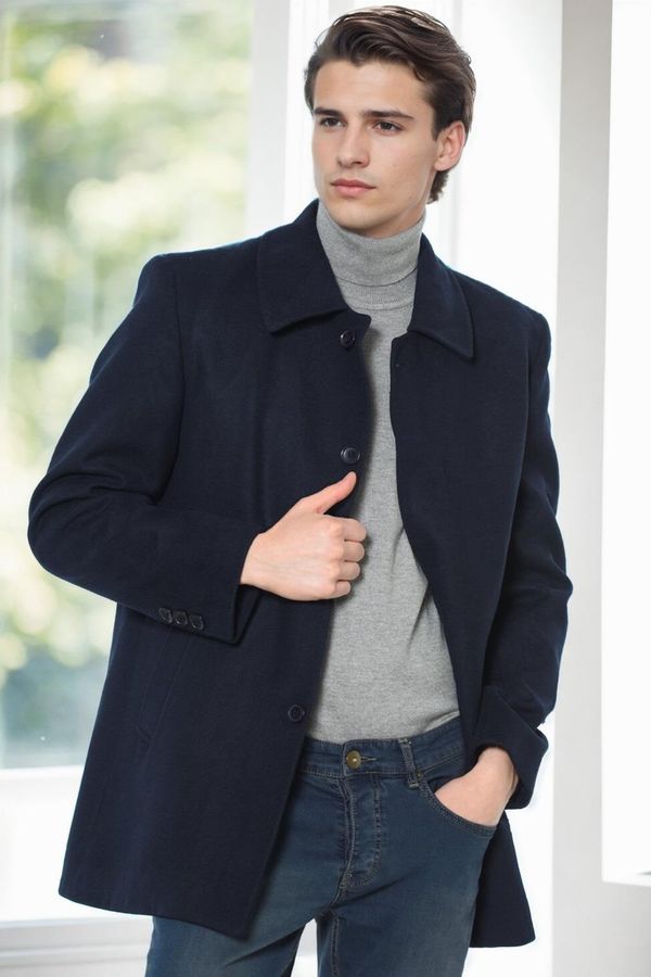 dewberry PLT8206 DEWBERRY MEN'S COAT-NAVY BLUE-1