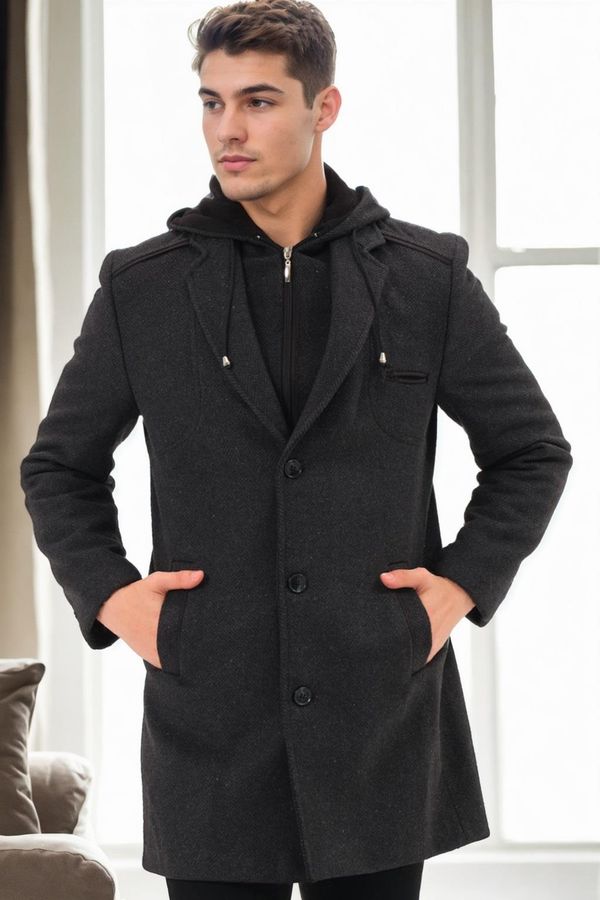 dewberry PLT8371 DEWBRRY MEN'S COAT-DIAGONAL ANTHRACITE-2