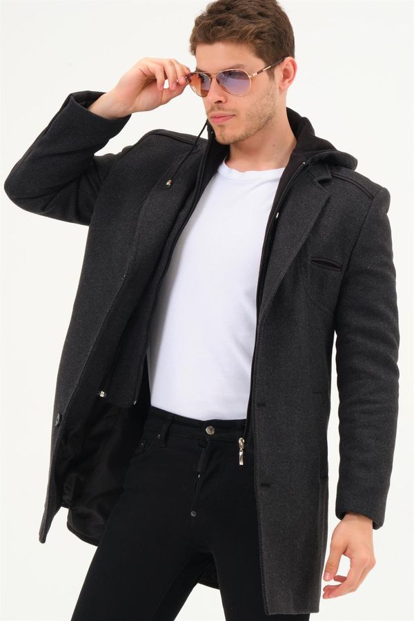 dewberry PLT8371 DEWBRRY MENS COAT-DIAGONAL ANTHRACITE