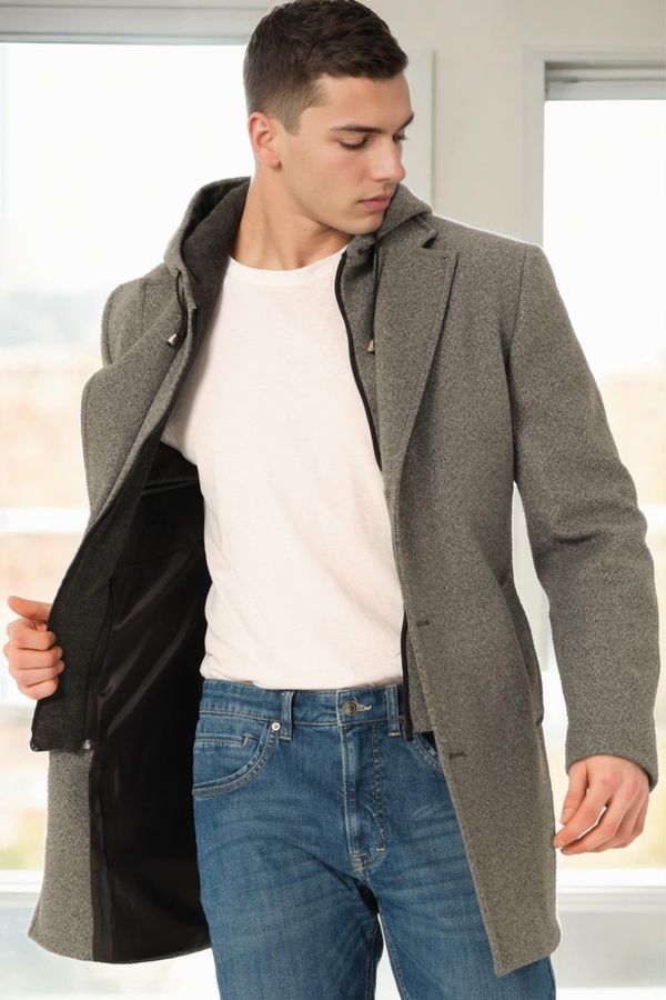 dewberry PLT8376 DEWBERRY MEN'S COAT-DARK GREY-2