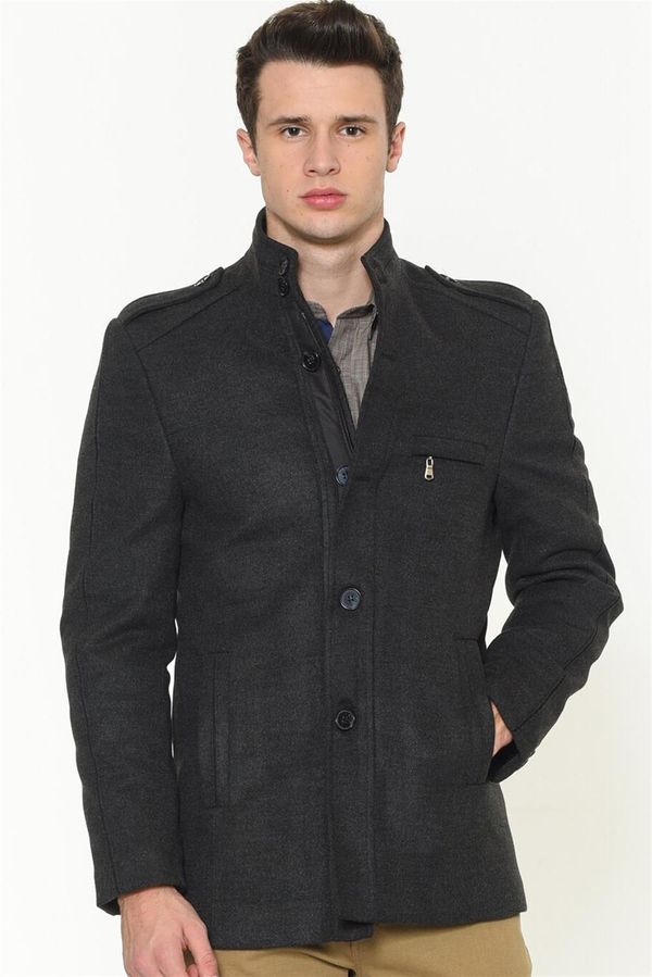 dewberry PLT8378 DEWBERRY MEN'S COAT-STRAIGHT ANTHRACITE