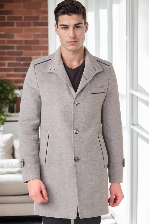 dewberry PLT8391 DEWBERRY MEN'S COAT-GREY-2