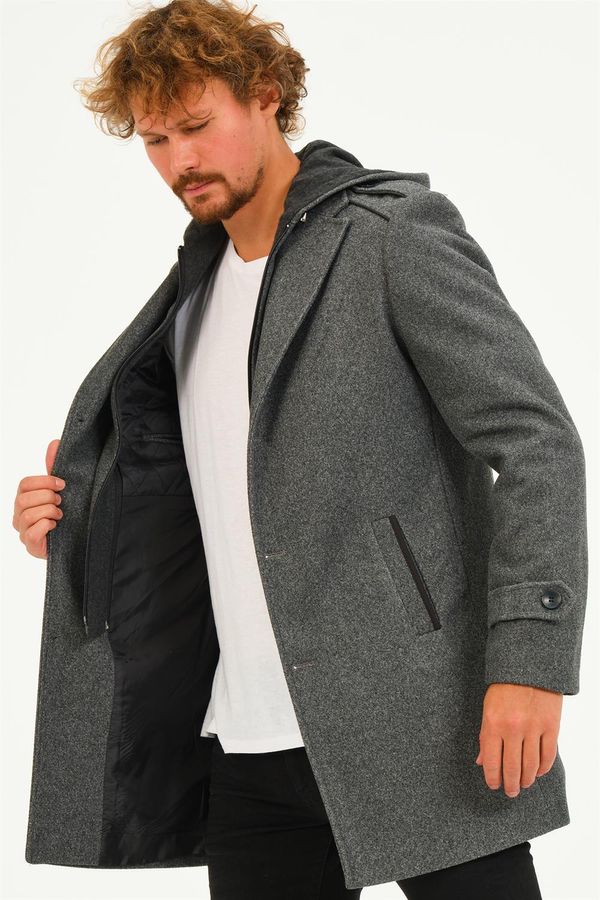 dewberry PLT8401 DEWBERRY MEN'S COAT-DARK GREY