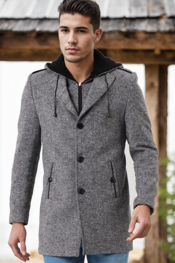 dewberry PLT8406 DEWBERRY MEN'S COAT-PATTERNED GREY-5