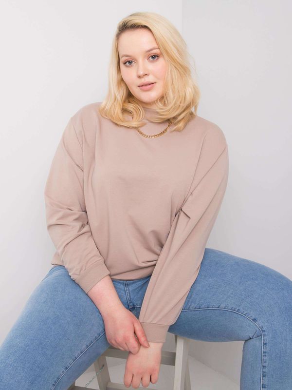 Fashionhunters Plus size dark beige sweatshirt