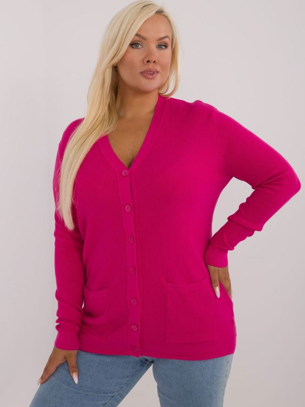 P-M Plus size fuchsia sweater with buttons