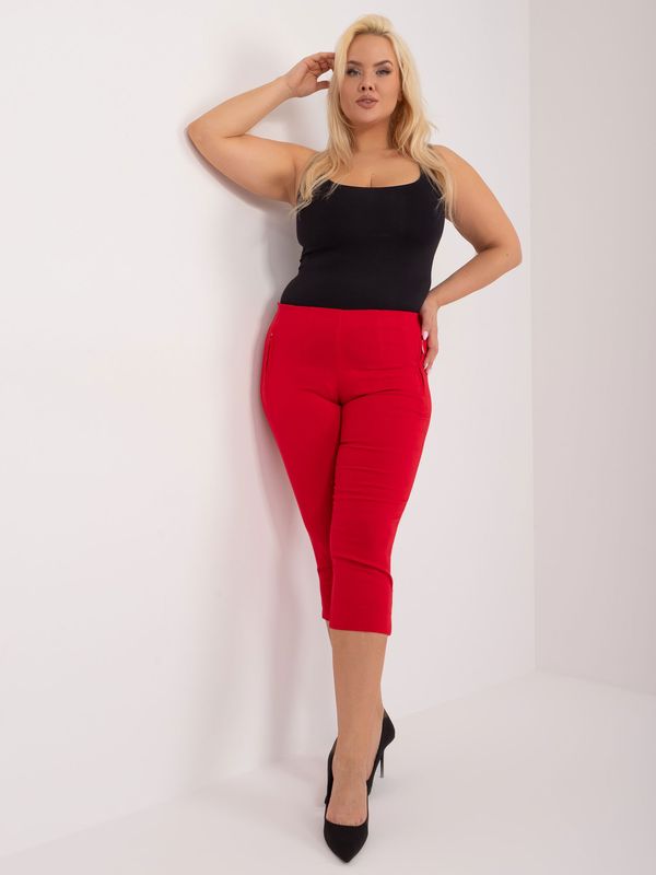 Fashionhunters Plus Size Red Fabric Fishing Pants