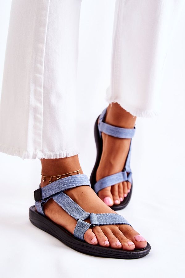 PM1 PM1 Classic Women's Sandals With Velcro Light Blue Kalla