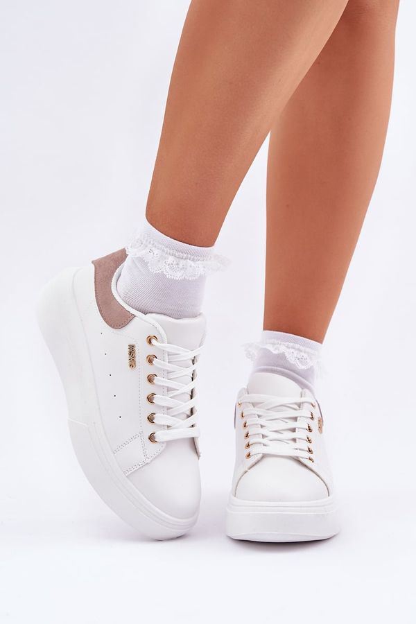 PM1 PM1 Women's Platform Sneakers Eco Leather White Lelandine