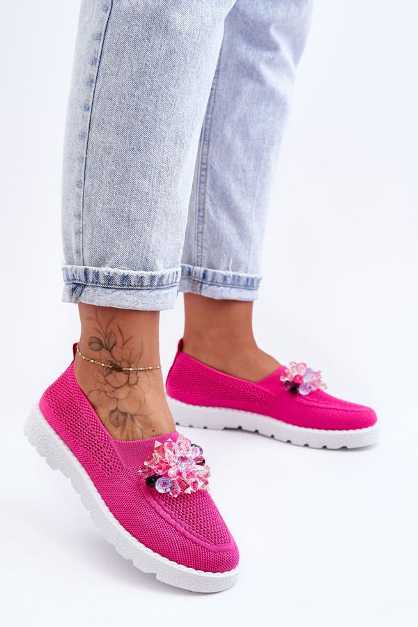 PM1 PM1 Women's Slip-On Sneakers with Stones Fuchsia Simple