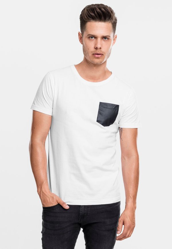 Urban Classics Pocket T-shirt made of synthetic leather wht/blk