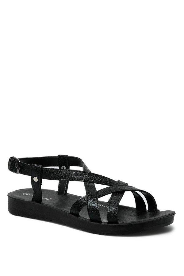 Polaris Polaris  91.313611.z 2Fx Black Woman Flat Sandals