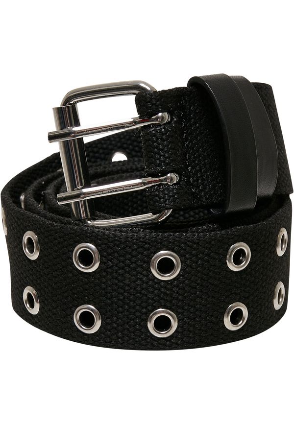 Urban Classics Polyester belt with eyelets black/silver