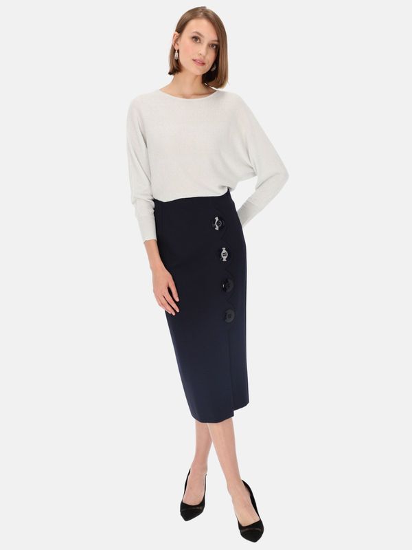 Potis & Verso Potis & Verso Woman's Skirt Zaira Navy Blue