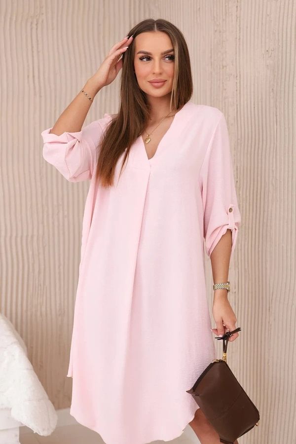 Kesi Powder pink dress with a neckline