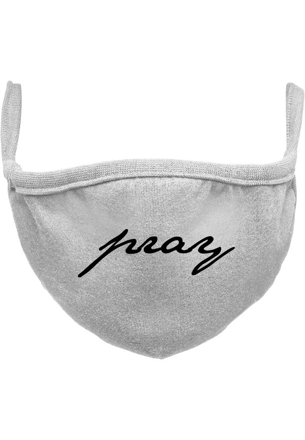 MT Accessoires Pray Wording Heather Face Mask Grey