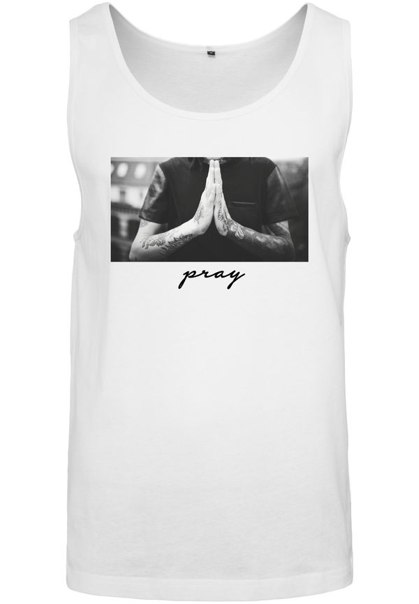 Mister Tee Praying in a white tank top