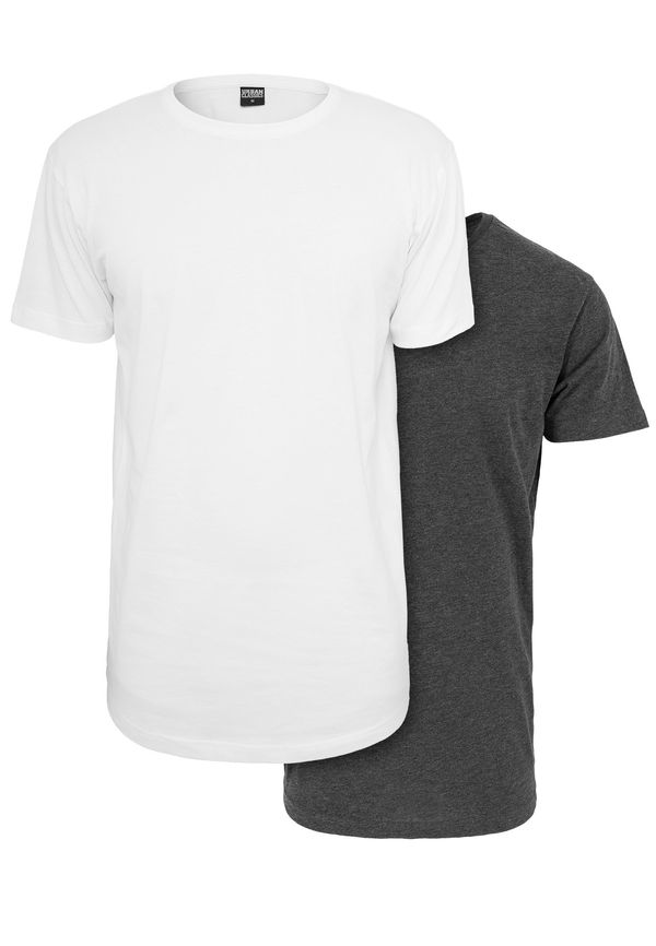 UC Men Pre-Pack Shaped Long Tee 2-Pack White+Charcoal