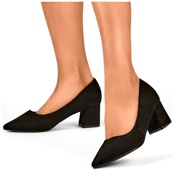 primohurt primohurt Suede low-heeled pumps, classic black women's high-heeled pumps