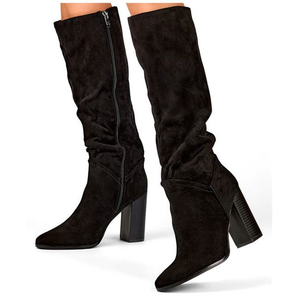 primohurt primohurt Suede women's high-heeled boots, knee-high boots with a stiletto heel