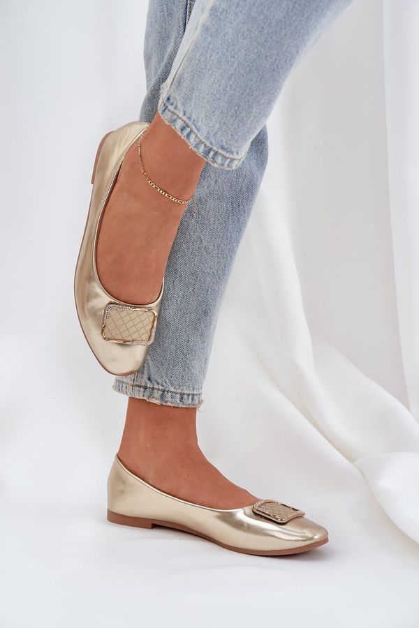 PS1 PS1 Eco Leather Ballerinas With Decoration Gold Tulnelia