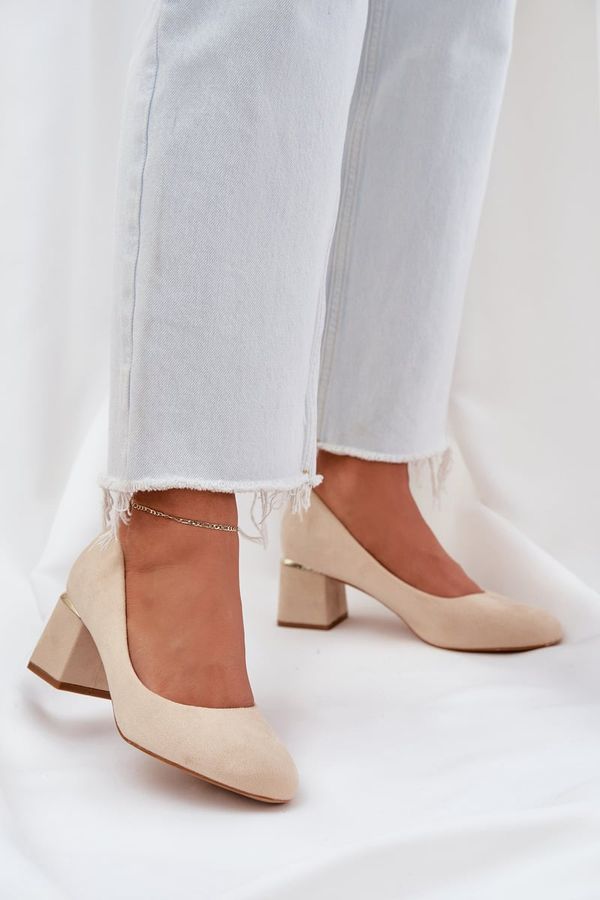 PS1 PS1 Eco Suede Heels On A Heel Beige Veniffia