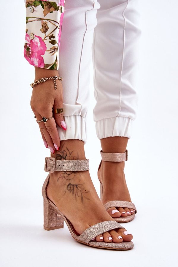 PS1 PS1 Glossy Heel Sandals Rose Gold Maxim