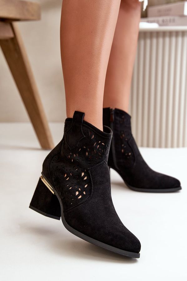 PS1 PS1 Lace-up Cowboy Booties with Stiletto Heel Black Vosilara