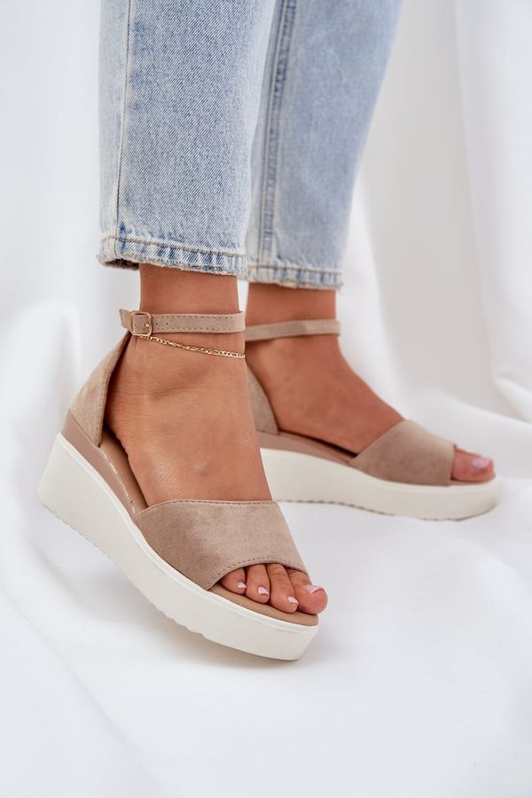 PS1 PS1 Lightweight Platform Sandals With Delicate Wedge Dark Beige Gillifia