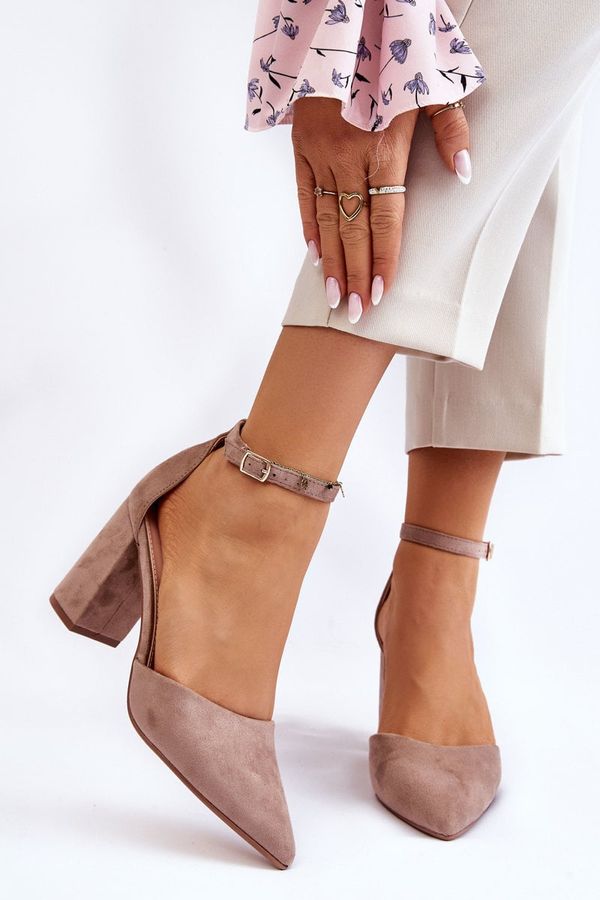 PS1 PS1 Suede Heel Pumps Dark Beige Lexie