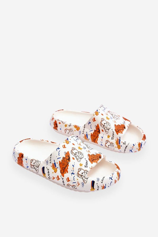 PS1 PS1 Women's Foam Slippers With Teddies And Letters Beige-orange Zoey