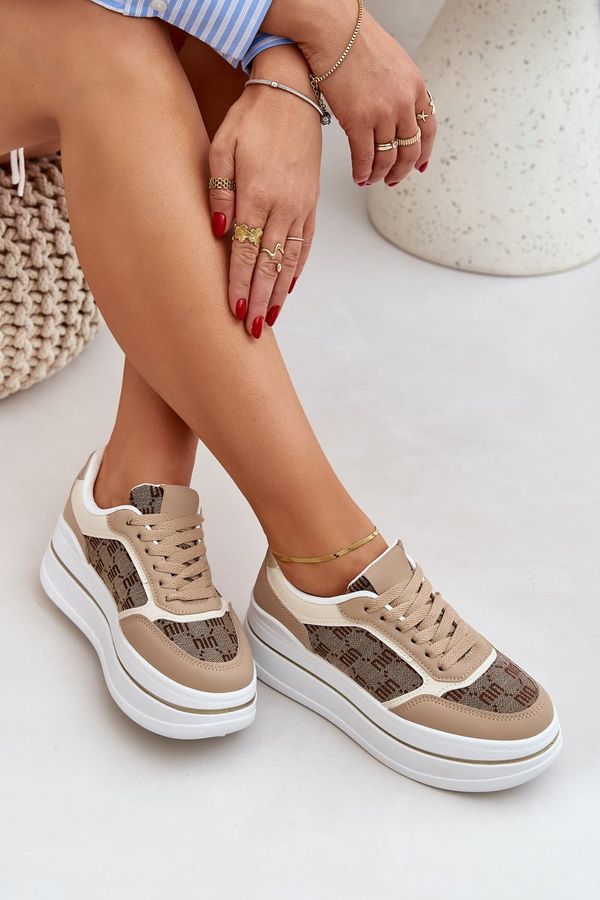 PS1 PS1 Women's Sneakers With Pattern Beige Fenarra