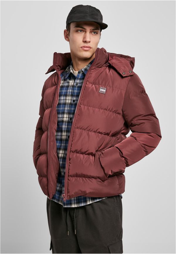 Urban Classics Puffer Hooded Jacket Cherry