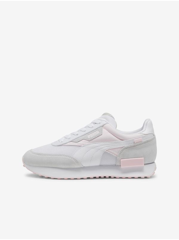 Puma Puma Future Rider Q Women's Pink and White Sneakers with Leather Details - Women's