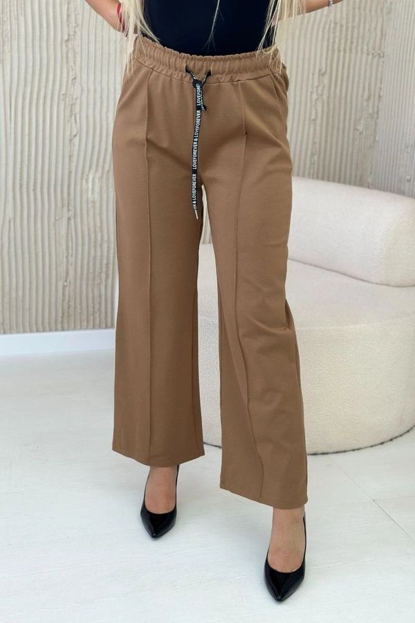 Kesi Punto Milano winter pants with wide legs Kamel