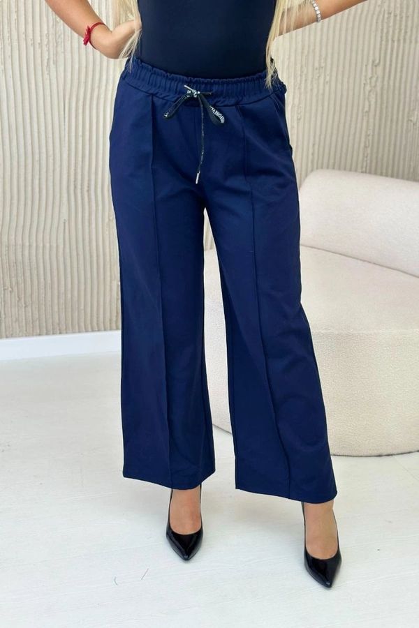 Kesi Punto Milano winter trousers with wide legs dark blue