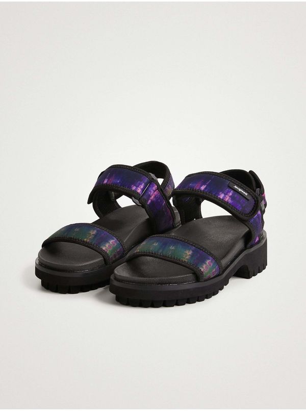 DESIGUAL Purple and Black Desigual Track Sandal - Women
