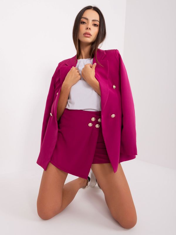 Fashionhunters Purple women's elegant set with shorts