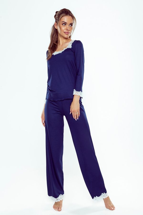 Eldar Pyjamas Eldar First Lady Arleta length/r S-XL navy blue-ecru 059