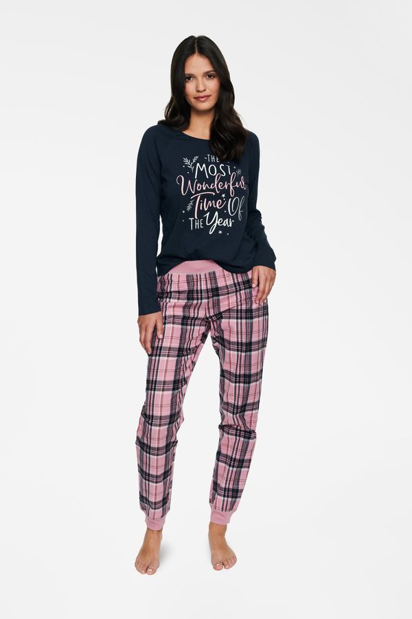 Henderson Ladies Pyjamas Hello 40120-39X Navy-Pink Navy-Pink