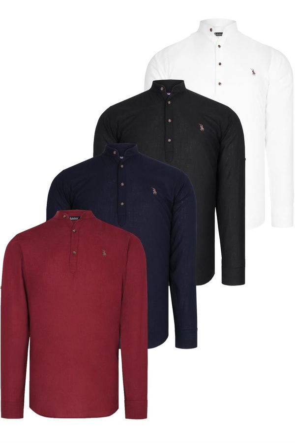 dewberry QUADRUPLE SET G783 DEWBERRY JUDGE COLLAR SHIRT-BLACK-WHITE-NAVY-BURGUNDY