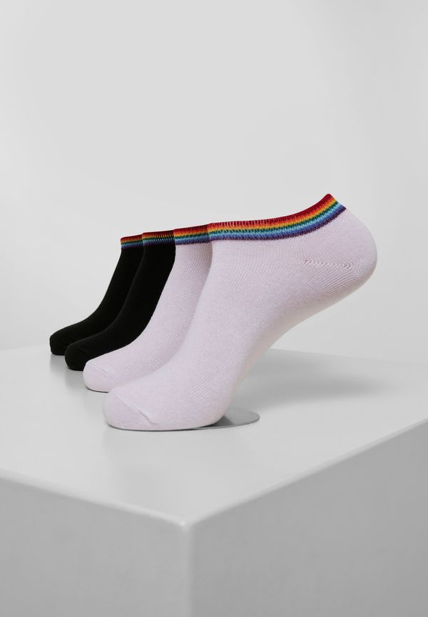 Urban Classics Rainbow Socks No Show 4-Pack black/white